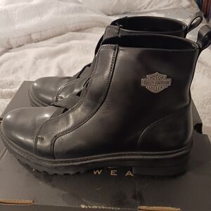 HARLEY-DAVIDSON FOOTWEAR womens CARNEY ELASTIC Motorcycle Boot 9.5